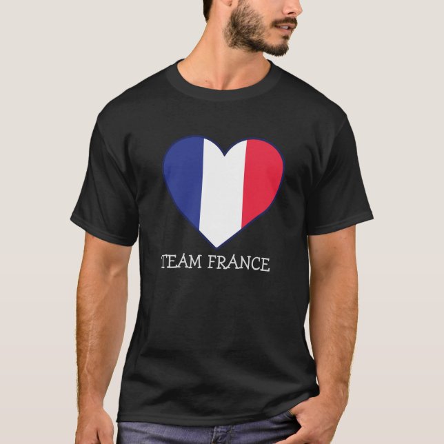 Einfache moderne FRANCE Fan Cheer Flag Teamname T-Shirt (Vorderseite)
