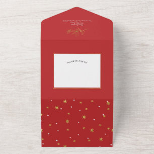 Einfache moderne fröhliche und helle Weihnachtskar All In One Einladung