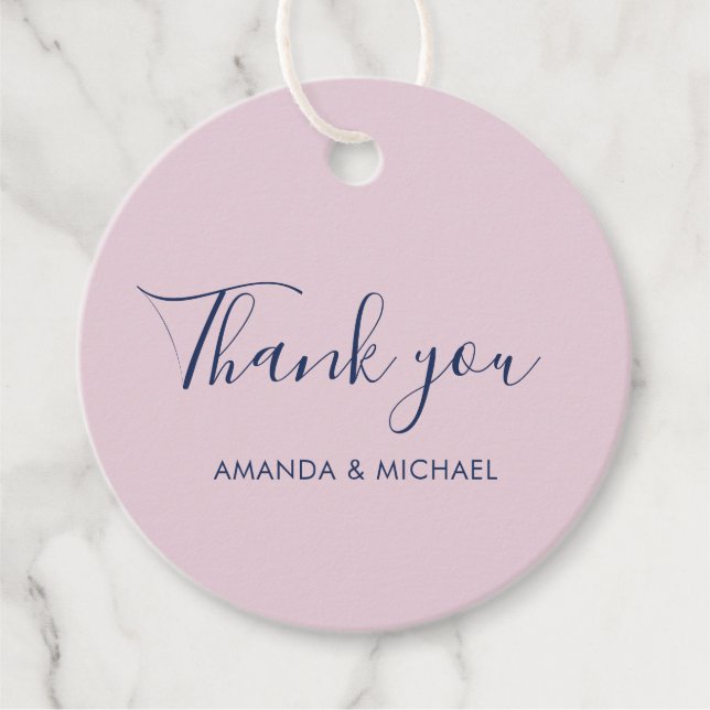 Einfache moderne Gastgeschenk Hochzeit Danke, dass Geschenkanhänger (Vorderseite)