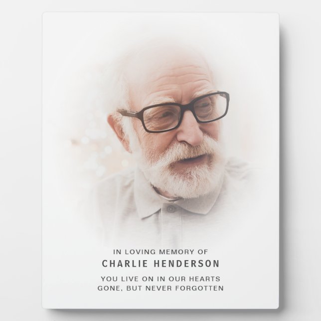 Einfache moderne Gedenkstätte "In Love Memory" Fotoplatte (Vorderseite)