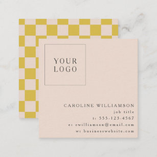 Einfache, moderne, gelbe Tafel für Ihr Logo Quadratische Visitenkarte