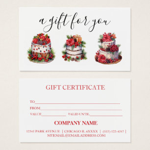 Einfache, moderne Geschenkgutscheine Backkuchen