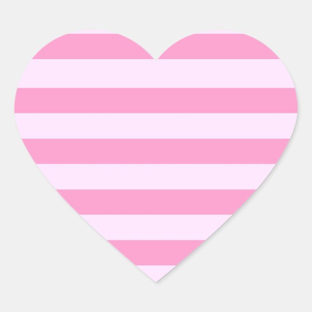 Einfache moderne Girl-Pink-Streifenmuster Herz-Aufkleber (Vorderseite)