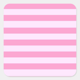 Einfache moderne Girl-Pink-Streifenmuster Quadratischer Aufkleber