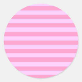 Einfache moderne Girl-Pink-Streifenmuster Runder Aufkleber
