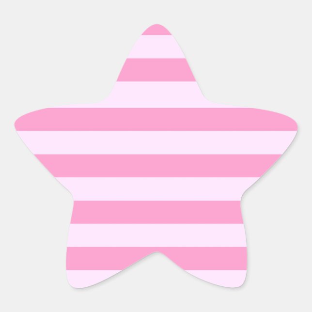 Einfache moderne Girl-Pink-Streifenmuster Stern-Aufkleber (Vorderseite)
