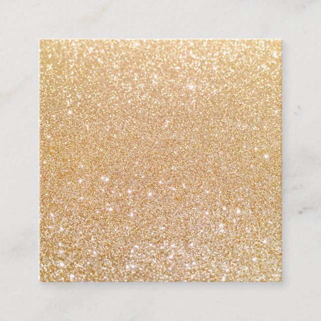 Einfache moderne Gold Glitzer Makeusts Square Quadratische Visitenkarte (Vorderseite)