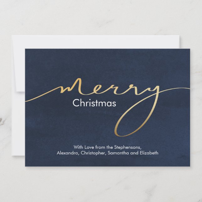 Einfache moderne Gold Script Frohe Weihnachten (Vorderseite)