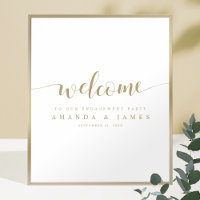 Einfache, moderne Gold-White-Engagement-Party - Wi