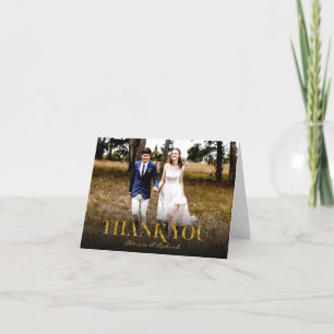 Einfache moderne goldene Folien-Hochzeits-Dankesch Dankeskarte
