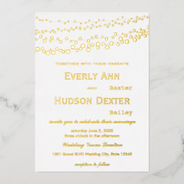 Einfache moderne Goldgalaxie-Hochzeit Folieneinladung