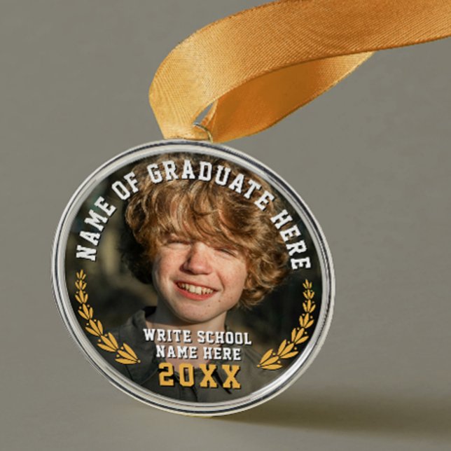 Einfache moderne Goldgelbe Foto-Medaille Ornament Aus Metall (Von Creator hochgeladen)