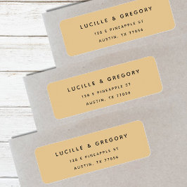 Einfache, moderne, goldgelbe Rücksendeadresse