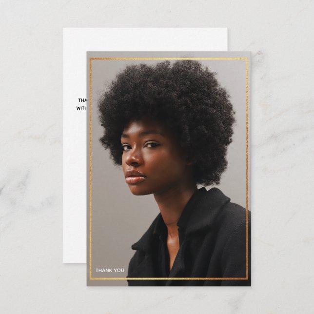 Einfache moderne Goldgrenze Abschluss Vielen Dank  Einladung (Vorne/Hinten)