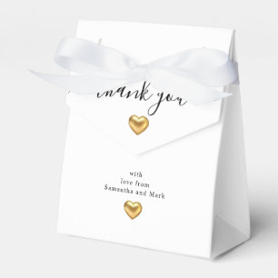 Einfache moderne Goldherz-White Wedding Geschenkschachtel