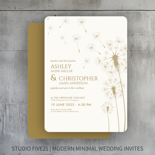 Einfache moderne Goldlüster-Hochzeit Einladung (Von Creator hochgeladen)