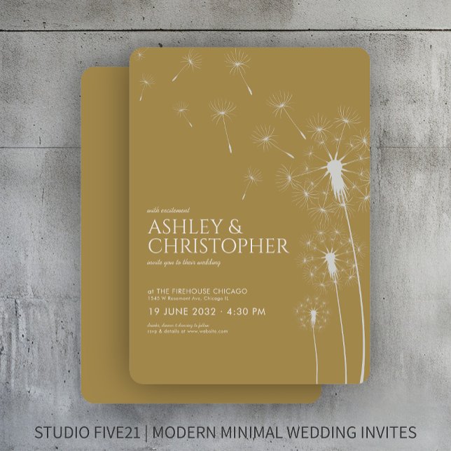 Einfache moderne Goldlüster-Hochzeit Einladung (Von Creator hochgeladen)