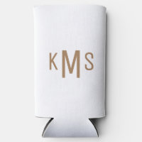Einfache moderne Goldmonogramm-Weiß