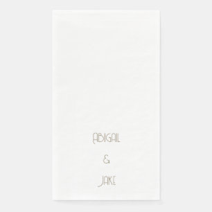 Einfache moderne Goldtext-Namen Hochzeit Serviette