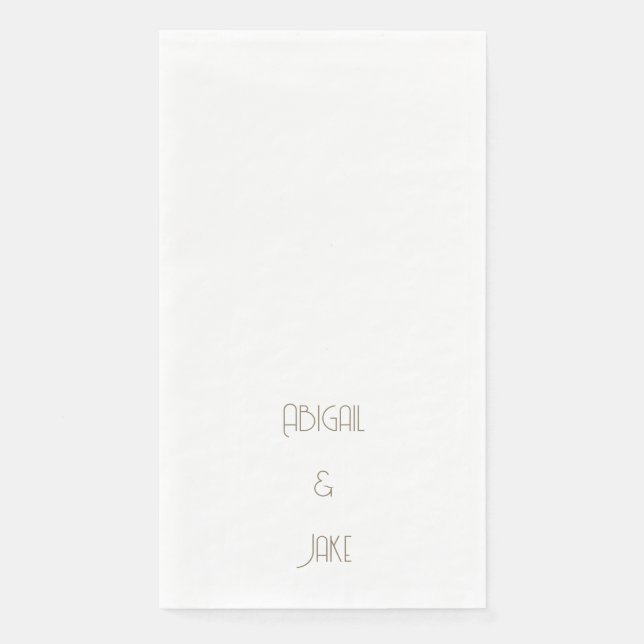 Einfache moderne Goldtext-Namen Hochzeit Serviette (Vorderseite)