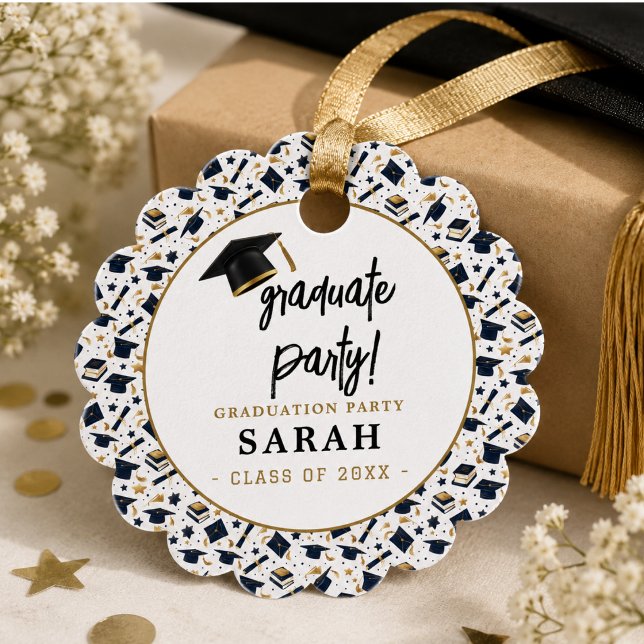 Einfache moderne Graduierungspartei Geschenkanhänger (Simple Modern Graduation Party Favor Tags)