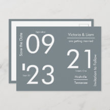 Einfache moderne graue Typografie Save the Date An