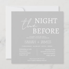 Einfache moderne, graue Weiße Rehearsal Abendessen Einladung