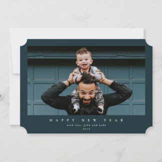 Einfache moderne große Single Foto Happy New Year Feiertagskarte