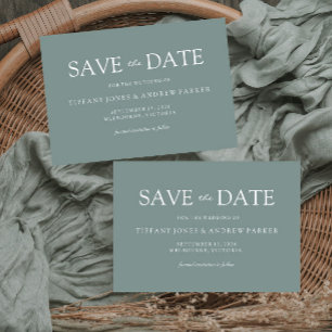 Einfache, moderne, grüne Hochzeit Sichern Sie das  Save The Date