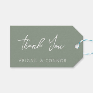 Einfache, moderne, grüne Kalligrafie Geschenkanhänger