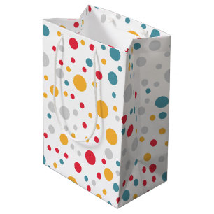 Einfache, moderne, grüne Polka-Punkt-Geburtstagspa Mittlere Geschenktüte
