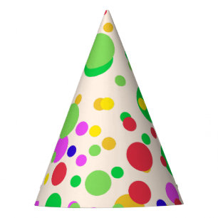 Einfache, moderne, grüne Polka-Punkt-Geburtstagspa Partyhütchen