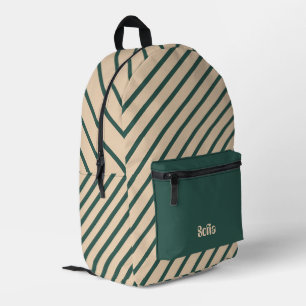 Einfache, moderne, grüne Streifen Bedruckter Rucksack