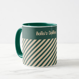 Einfache, moderne, grüne Streifen Tasse