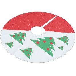 Einfache, moderne, grüne Weihnachtsbäume Polyester Weihnachtsbaumdecke