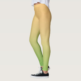 Einfache, moderne, grüngelb-orangefarbene Farbe Leggings