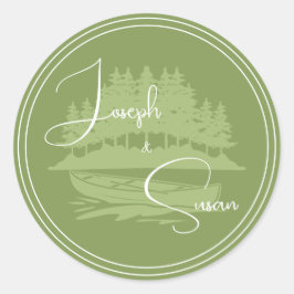 Einfache moderne Grünwälder Wald Pinienwald Runder Aufkleber