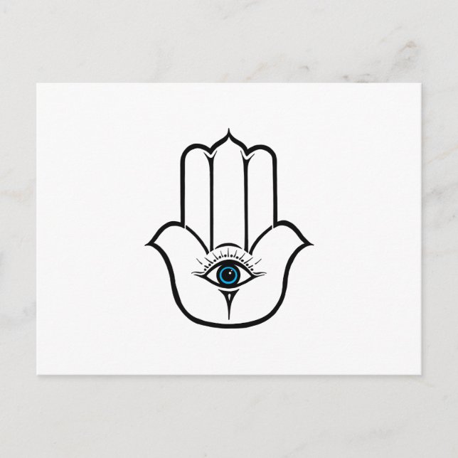 Einfache moderne Hamsa Hand Fatima Postkarte (Vorderseite)