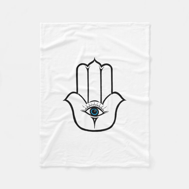 Einfache moderne Hamsa Hand von Fatima Fleecedecke (Vorderseite)