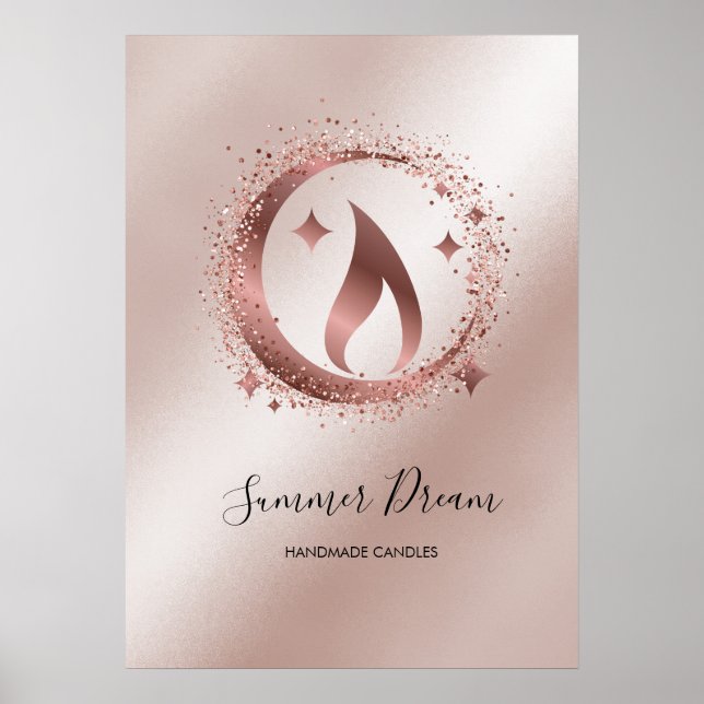 Einfache, moderne, handgefertigte Honig-Kerze-Visi Poster (Vorne)