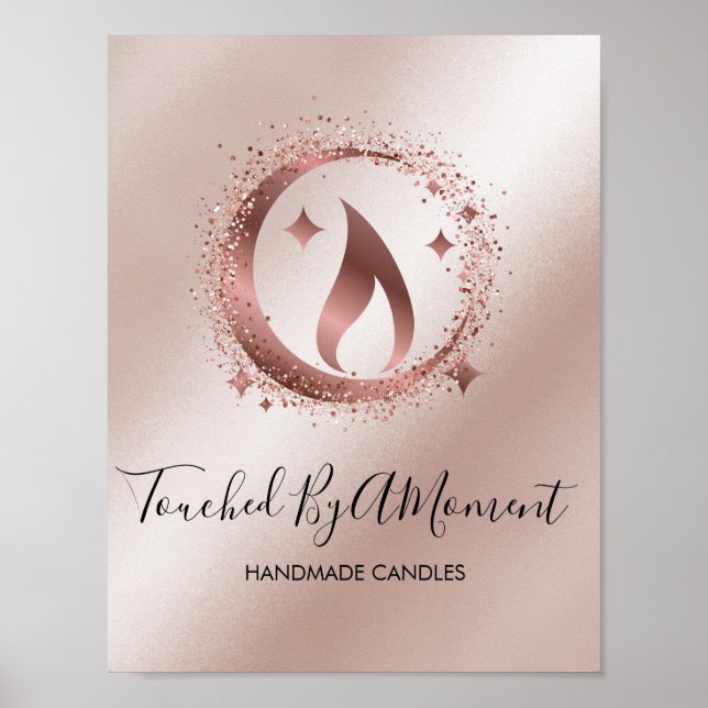 Einfache, moderne, handgefertigte Honig-Kerze-Visi Poster (Vorne)