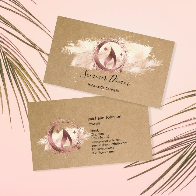 Einfache, moderne, handgefertigte Honig-Kerze-Visi Visitenkarte (Von Creator hochgeladen)