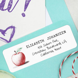 Einfache, moderne, handgezeichnete Red Apple Schoo