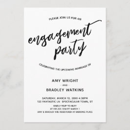 Einfache, moderne Handschrift-Engagement-Partei Einladung