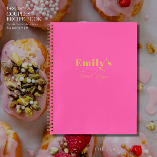 Einfache moderne, helle rosa und goldene Rezeptur Notizbuch