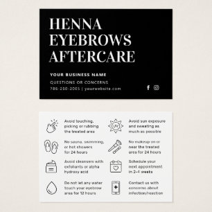 Einfache moderne Henna Brows Aftercare Card Beratu