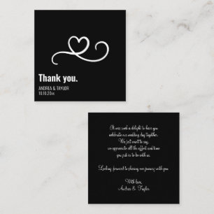 Einfache moderne Herz Hochzeit Danke Karte Hinweis