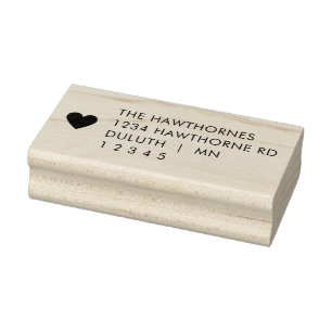 Einfache moderne Herz-Rücksendeadresse Gummistempel