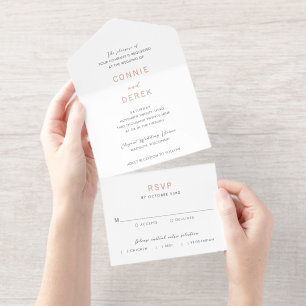 Einfache moderne Hochzeit All-in-One-Einladung