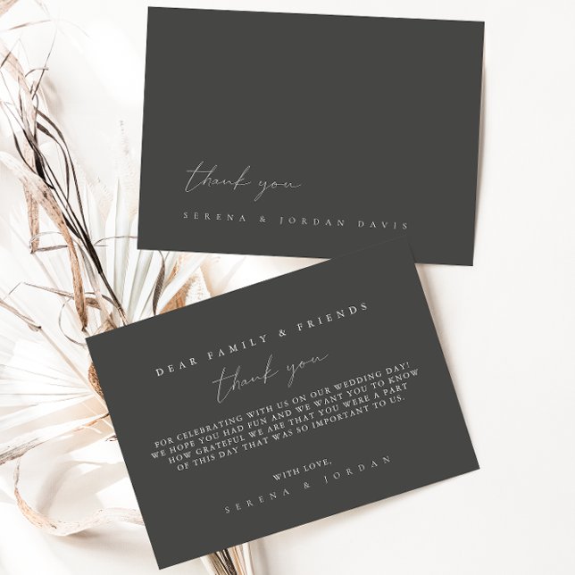 Einfache moderne Hochzeit Dankeschön-Karte Dankeskarte (Von Creator hochgeladen)